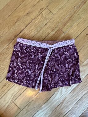 Lucky Brand Plum Paisley Drawstring Lounge Shorts